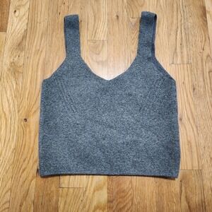 Zara Wool Blend Knit Fitted Cropped Tank Top